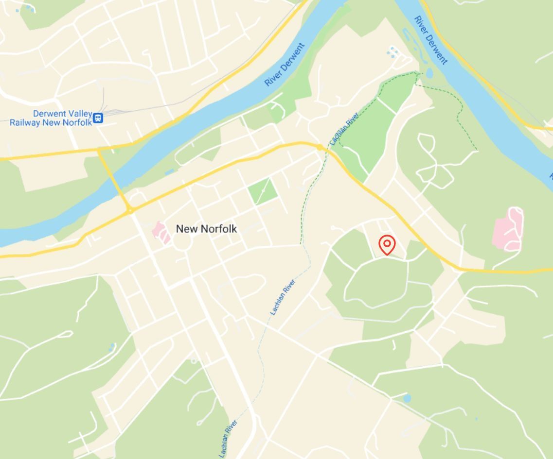 The location of the resort in Tasmania