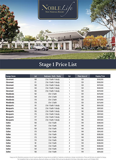 Price List October 2025 flyer